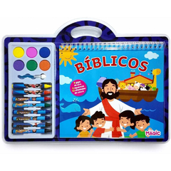 LIVRO AQUARELA BIBLICO COM GIZ E AQUARELA - MAGIC KIDS (L) - 001956 - comprar online