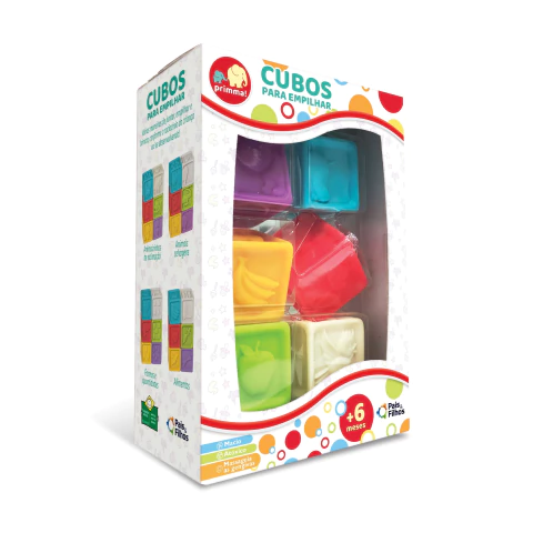 CUBOS PARA EMPILHAR - LINHA BABY PRIMA - PAIS E FILHOS - 008804