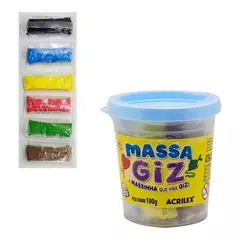 MASSA MODELAR GIZ CORES SORTIDAS - ACRILEX (AI) - 114672 na internet