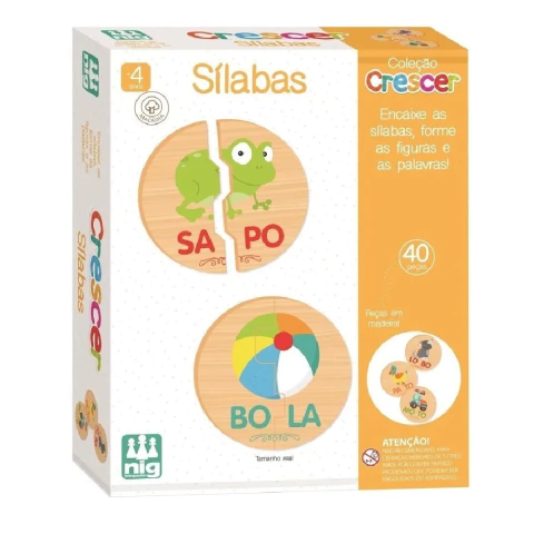 SILABAS EM MADEIRA - COLECAO CRESCER - NIG - 001044 - comprar online