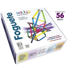 FOGUETE - 56 PECAS E CONEXOES - 6 CORES - QUEBRA-CABECA PUZZLE 3D - EDULIG - 420889