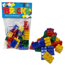 BRICKS BLOCOS DE MONTAR NA SOLAPA COM 29 PECAS - PAIS E FILHOS - 000086