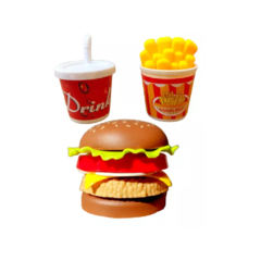 KIT COZINHA INFANTIL COM LANCHE HAMBURGUER MAIS REFRIGERANTE E BATATA FRITA 11 PECAS - VIPIMPORT (AC) - 001543 - comprar online