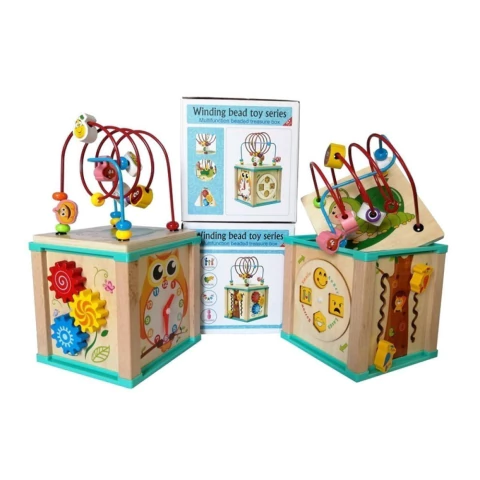 CUBO DE ATIVIDADES EM MADEIRA - S.O.M.S. - 003372