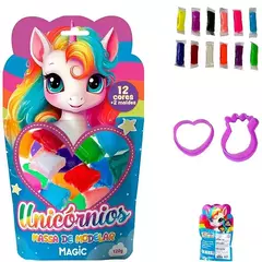 MASSA PARA MODELAR CRIATIVA UNICORNIO 120G COM 12 CORES MAIS 2 MOLDES - MAGIC KIDS (ARE) - 001883 na internet