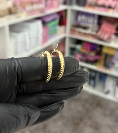Aros argollas acero dorado - comprar online