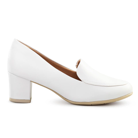MOCASSIM BRANCO FOSCO SALTO 5CM PICCADILLY