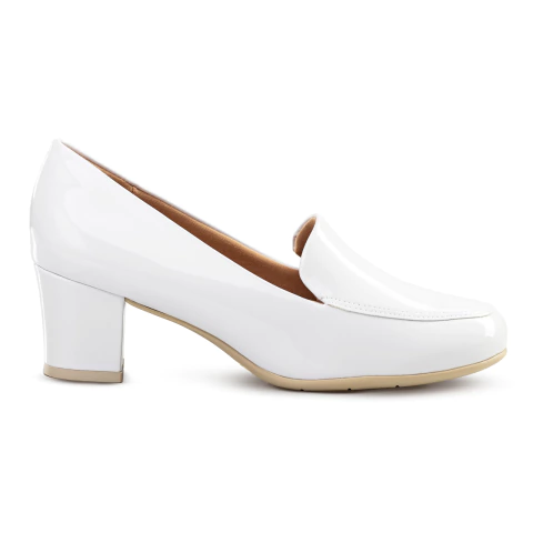 MOCASSIM BRANCO VERNIZ SALTO 5CM PICCADILLY - comprar online