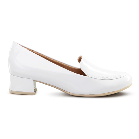 MOCASSIM BRANCO VERNIZ SALTO 3CM PICCADILLY - comprar online