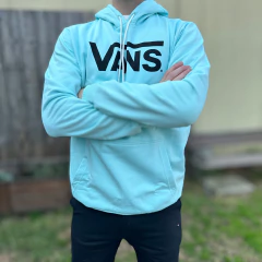 BUZO CANGURO VANS CELESTE - comprar online