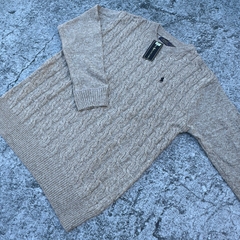 SWEATER POLO TRENZADO BEIGE - MAVA