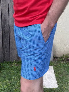 SHORT POLO SPANDEX CELESTE