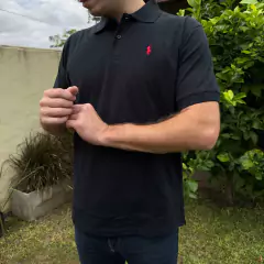 CHOMBA POLO NEGRO ALGODÓN - comprar online