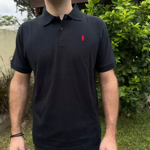 CHOMBA POLO NEGRO ALGODÓN