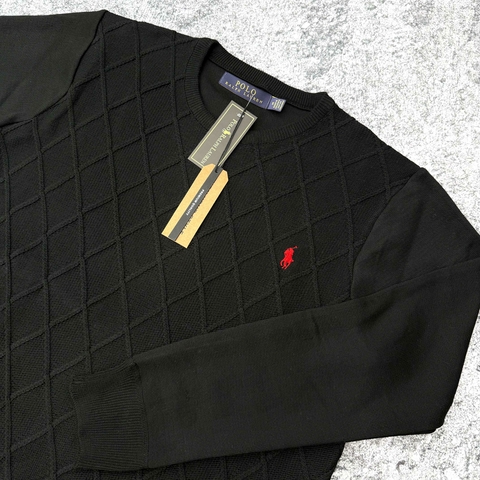 SWEATER POLO ROMBO 4709 NEGRO - comprar online