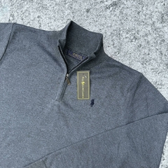 SWEATER CLASICO POLO MEDIO CIERRE GRIS TOPO - comprar online