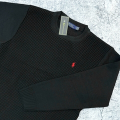 SWEATER POLO WAFFLE 4713 NEGRO - comprar online