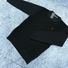 SWEATER POLO WAFFLE 4713 NEGRO en internet