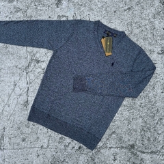 SWEATER POLO ESCOTE V JASPEADO GRIS en internet