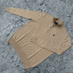 SWEATER CLASICO POLO MEDIO CIERRE BEIGE en internet