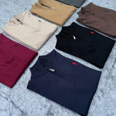 SWEATER CLASICO POLO MEDIO CIERRE MARRON II - tienda online