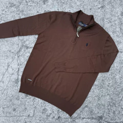 SWEATER CLASICO POLO MEDIO CIERRE MARRON II - comprar online