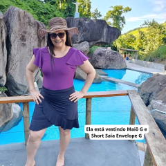 Short Saia Envelope Com Proteção UV50+ PRETO na internet