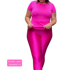Calça Legging 3D Poliamida Pink | Moda fitness Modesta - Harazzan 