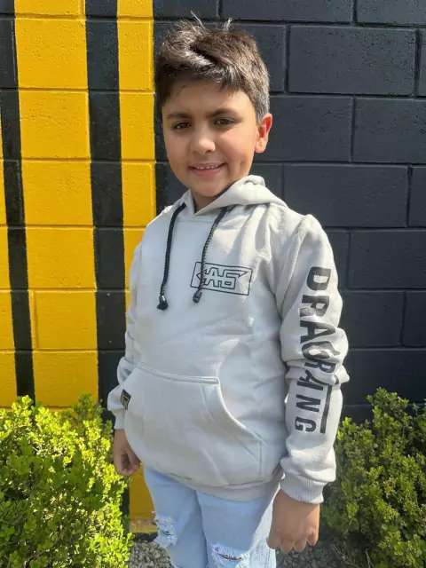 Moletom Infantil Drag Racing "Manga" Cinza