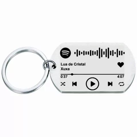 Chaveiro Aço Inox Tag Personalizado (spotify Code)