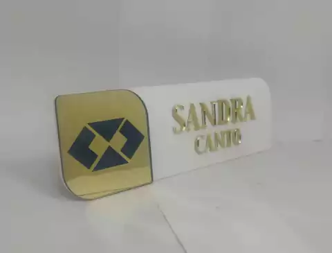 Placa De Identificação Acrílico 25x8cm Personalizada A Laser WS Brindes