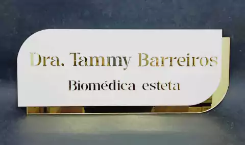 Placa De Identificação Acrílico 25x10cm Personalizada A Laser WS Brindes