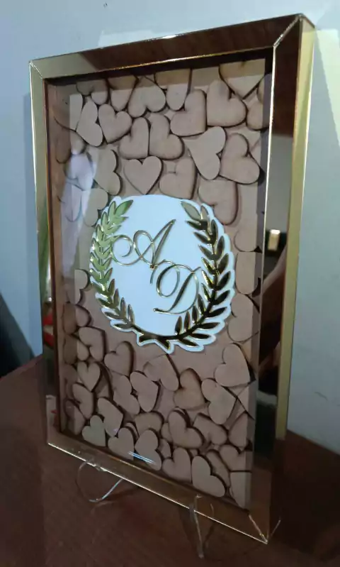 Quadro de Assinaturas c/ Borda em Acrílico Espelhado WS Brindes