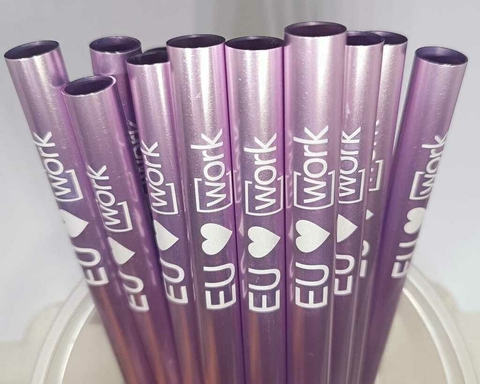 Kit 50 Canudos para Milk-Shake Reutilizável de Alumínio Personalizado