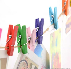 Imagen de Broches de madera COLORES SURTIDOS de 3,5cm x 30 unidades