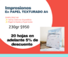 SERVICIO DE IMPRESIÓN | EN PAPEL TEXTURADO A4 | SIMPLE FAZ