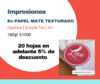 SERVICIO DE IMPRESIÓN | EN PAPEL MATE TEXTURADO A4 180GR
