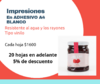 SERVICIO DE IMPRESIÓN | EN PAPEL ADHESIVO BLANCO RESISTENTE AL AGUA A4
