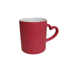 Taza Magica para sublimar| ROJO CON GLITTER | de cerámica
