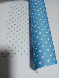 Cartulina bifaz | celeste y blanco lunares - comprar online