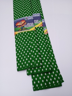 Papel crepé con lunares VERDE