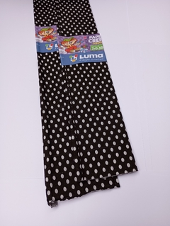 Papel crepé con lunares NEGRO - comprar online