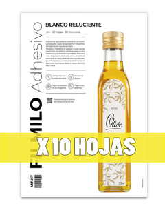 Filmilo Adhesivo | Blanco Reluciente | 10 HOJAS - comprar online