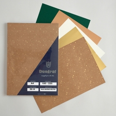 Pack de papeles especiales surtidos A4 | diseños Navidad intenso | 50 hjs