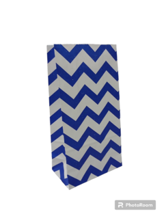 Bolsas con fuelle de papel | ZIG ZAG AZUL | ideal para candy