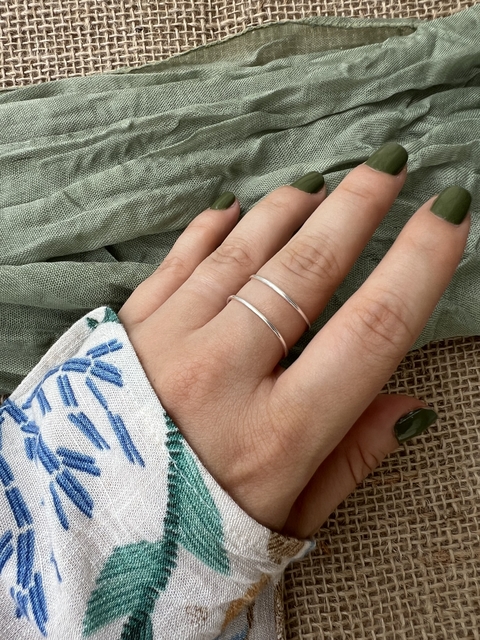 Anel Duplo Liso Ajustável