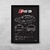 Quadro/Poster Audi Rs3 Sportback 2016 | Preto & Branco