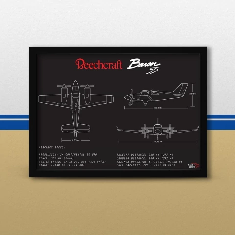 Quadro/Poster Beechcraft Baron 55