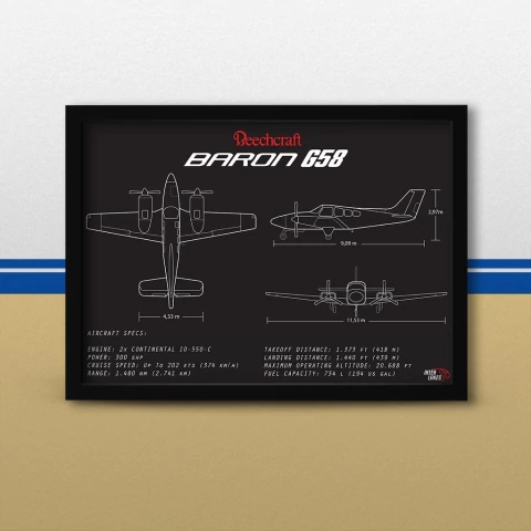 Quadro/Poster Beechcraft Baron G58