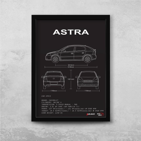 Quadro/Poster Chevrolet Astra Elegance Hatch 2005 | Preto & Branco